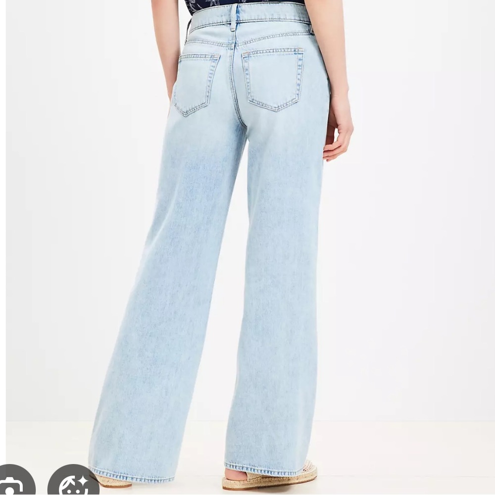LOFT Mid Rise Wide Leg Light Wash Women's Jeans